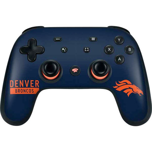 NFL Denver Broncos Blue Performance Series Google Stadia Controller Skin