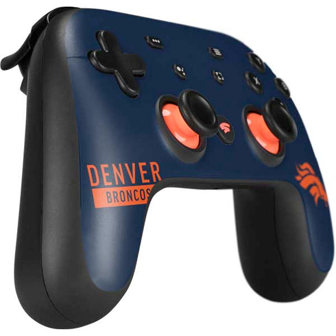 NFL Denver Broncos Blue Performance Series Google Stadia Controller Skin