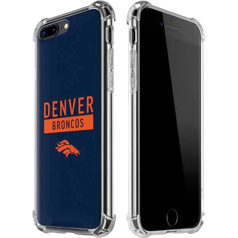 NFL Denver Broncos Blue Performance Series iPhone 7/8 Plus Clear Case