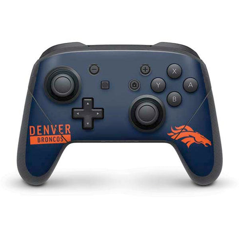 NFL Denver Broncos Blue Performance Series Nintendo Switch Pro Controller Skin