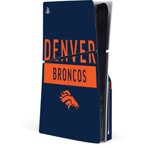 NFL Denver Broncos Blue Performance Series PS5 Slim Disk Console Skin