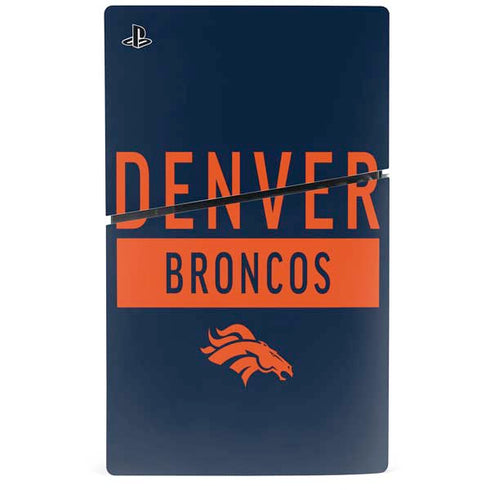 NFL Denver Broncos Blue Performance Series PS5 Slim Disk Console Skin