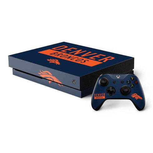 NFL Denver Broncos Blue Performance Series Xbox One X Bundle Skin