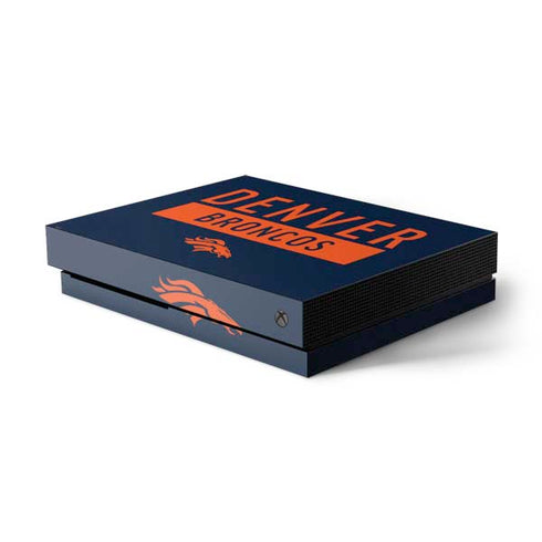 NFL Denver Broncos Blue Performance Series Xbox One X Console Skin
