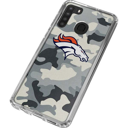 NFL Denver Broncos Camo Galaxy A21 Clear Case