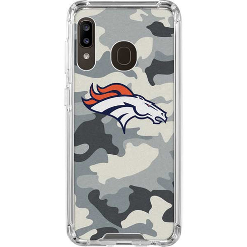 NFL Denver Broncos Camo Galaxy A30 Clear Case