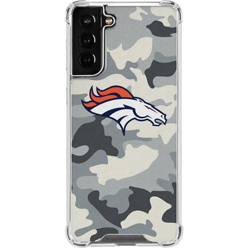 NFL Denver Broncos Camo Galaxy S21 FE Clear Case