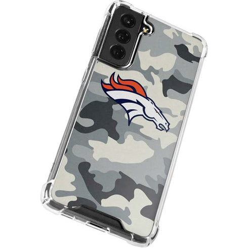 NFL Denver Broncos Camo Galaxy S21 FE Clear Case
