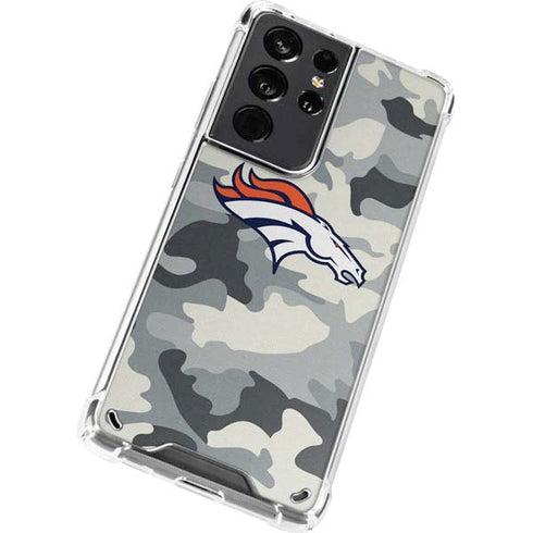 NFL Denver Broncos Camo Galaxy S21 Ultra 5G Clear Case
