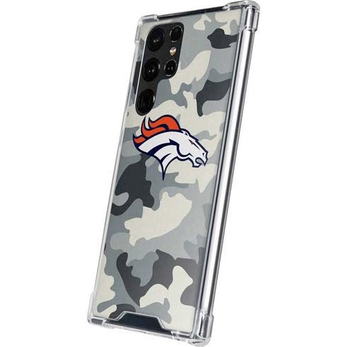 NFL Denver Broncos Camo Galaxy S22 Ultra Clear Case