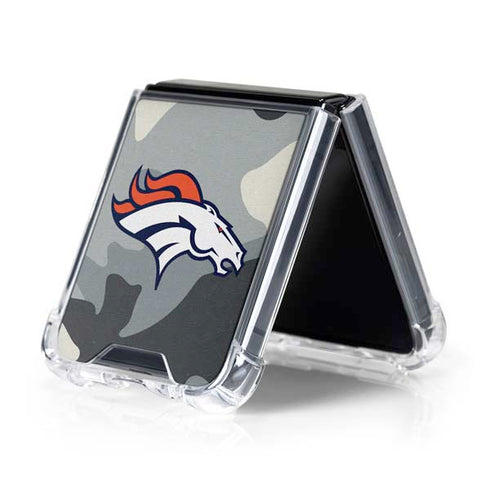 NFL Denver Broncos Camo Galaxy Z Flip5 5G Clear Case
