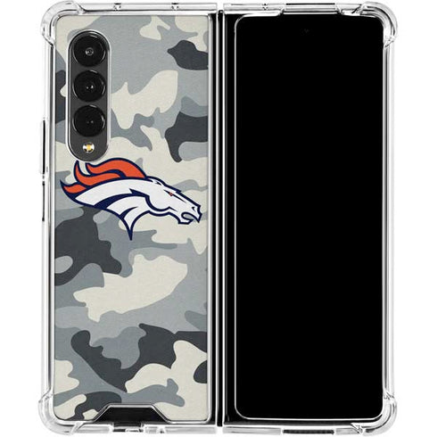 NFL Denver Broncos Camo Galaxy Z Fold4 5G Clear Case