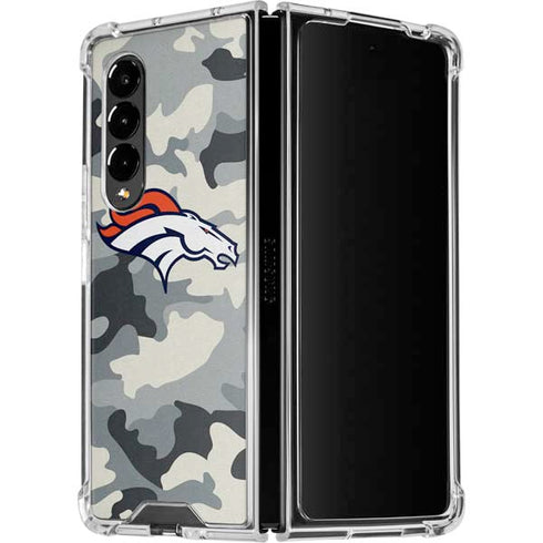 NFL Denver Broncos Camo Galaxy Z Fold4 5G Clear Case