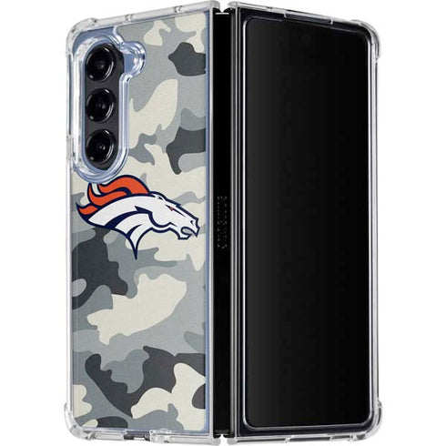 NFL Denver Broncos Camo Galaxy Z Fold5 5G Clear Case