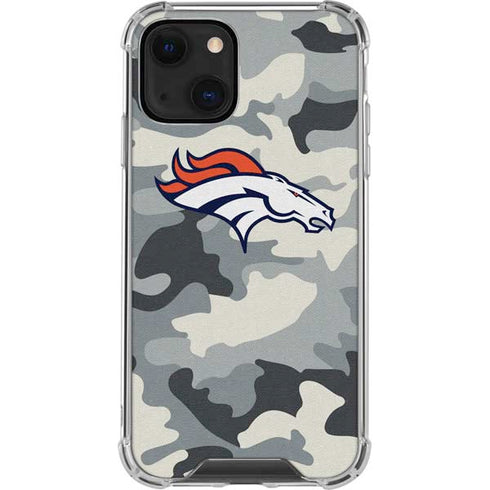 NFL Denver Broncos Camo iPhone 13 Clear Case