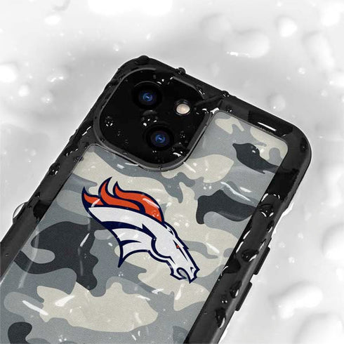 NFL Denver Broncos Camo iPhone 13 Mini Waterproof Case