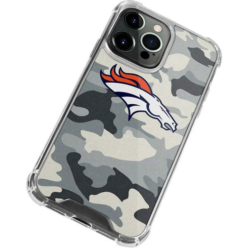 NFL Denver Broncos Camo iPhone 13 Pro Clear Case