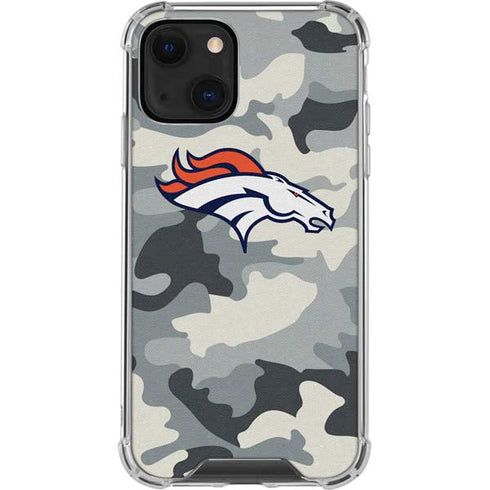 NFL Denver Broncos Camo iPhone 14 Plus Clear Case