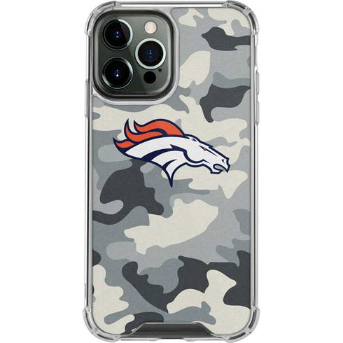 NFL Denver Broncos Camo iPhone 14 Pro Max Clear Case