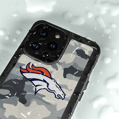 NFL Denver Broncos Camo iPhone 14 Pro Waterproof Case