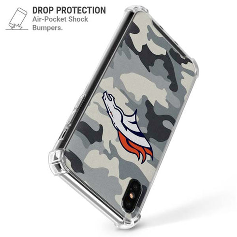 NFL Denver Broncos Camo iPhone XS Max Clear Case