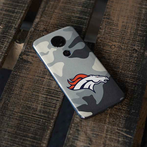 NFL Denver Broncos Camo Moto E5 Plus Skin