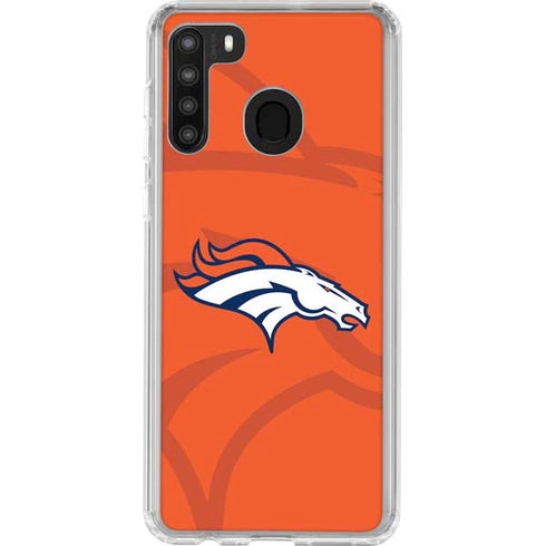 NFL Denver Broncos Double Vision Galaxy A21 Clear Case