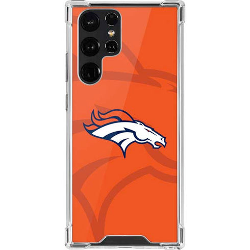 NFL Denver Broncos Double Vision Galaxy S22 Ultra Clear Case