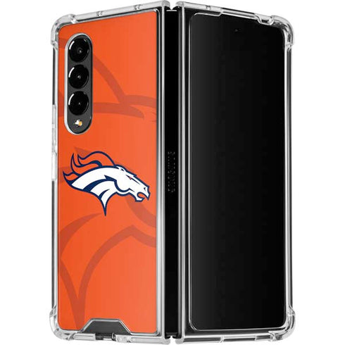 NFL Denver Broncos Double Vision Galaxy Z Fold4 5G Clear Case