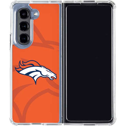 NFL Denver Broncos Double Vision Galaxy Z Fold5 5G Clear Case