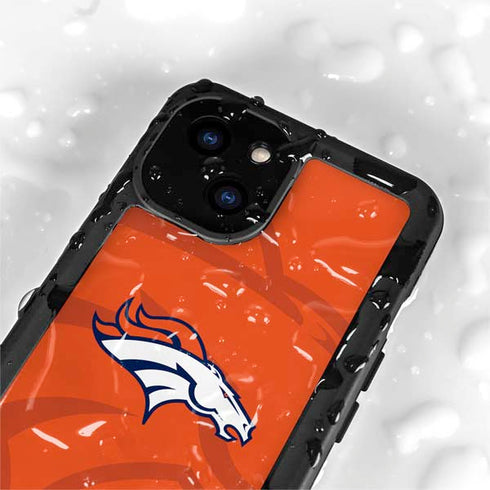 NFL Denver Broncos Double Vision iPhone 13 Mini Waterproof Case
