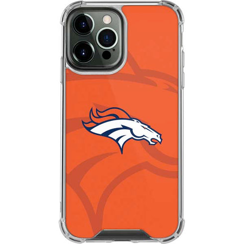 NFL Denver Broncos Double Vision iPhone 13 Pro Max Clear Case