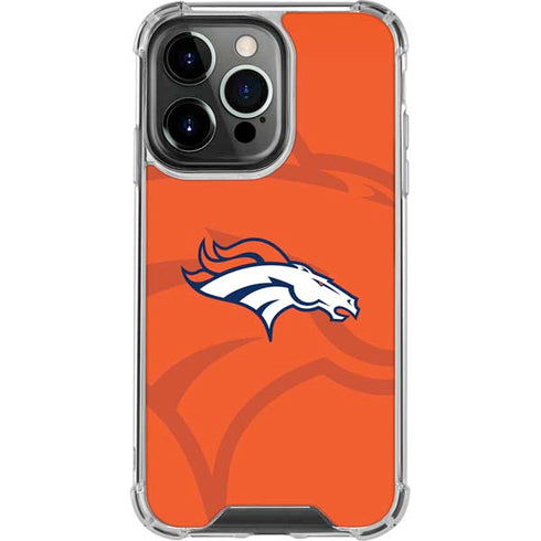 NFL Denver Broncos Double Vision iPhone 14 Pro Clear Case