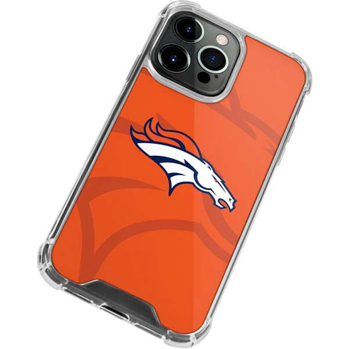 NFL Denver Broncos Double Vision iPhone 14 Pro Clear Case