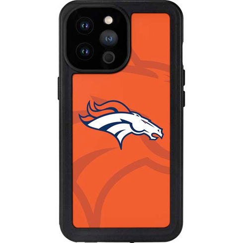 NFL Denver Broncos Double Vision iPhone 14 Pro Max Waterproof Case