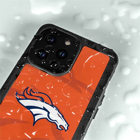 NFL Denver Broncos Double Vision iPhone 14 Pro Max Waterproof Case