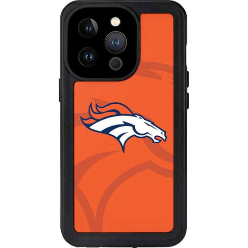 NFL Denver Broncos Double Vision iPhone 14 Pro Waterproof Case