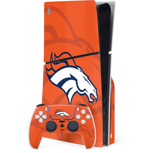 NFL Denver Broncos Double Vision PS5 Slim Disk Bundle Skin