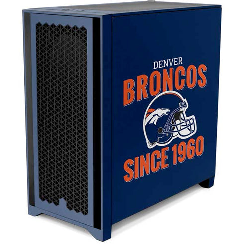 NFL Denver Broncos Helmet Corsair 4000D Tempered Glass Mid-Tower ATX Case Skin