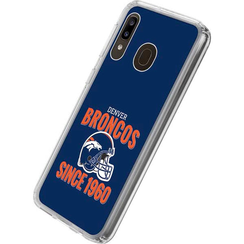 NFL Denver Broncos Helmet Galaxy A20 Clear Case