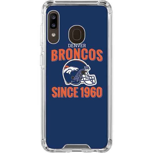 NFL Denver Broncos Helmet Galaxy A30 Clear Case