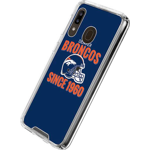 NFL Denver Broncos Helmet Galaxy A30 Clear Case