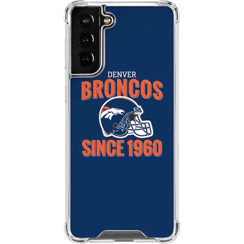 NFL Denver Broncos Helmet Galaxy S21 FE Clear Case