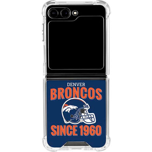 NFL Denver Broncos Helmet Galaxy Z Flip5 5G Clear Case