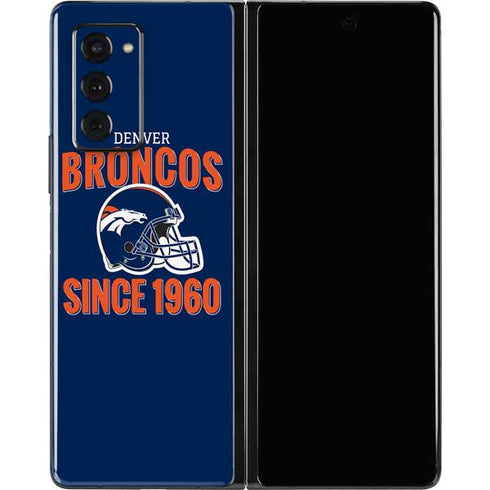 NFL Denver Broncos Helmet Galaxy Z Fold2 5G Skin