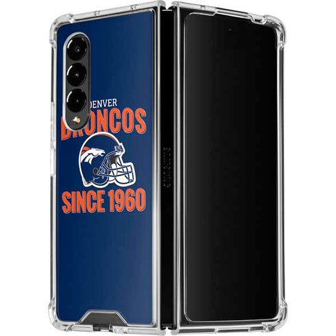 NFL Denver Broncos Helmet Galaxy Z Fold4 5G Clear Case