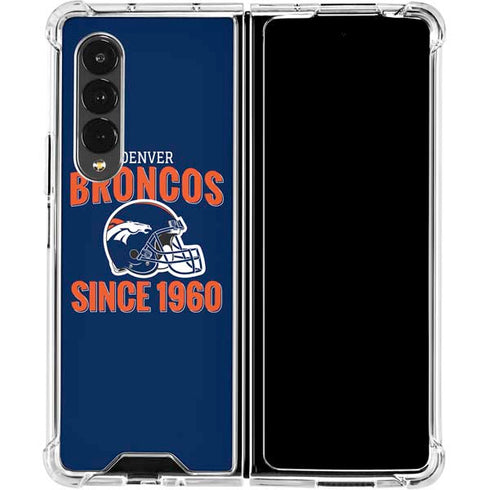 NFL Denver Broncos Helmet Galaxy Z Fold4 5G Clear Case