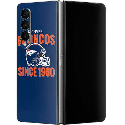 NFL Denver Broncos Helmet Galaxy Z Fold4 5G Skin