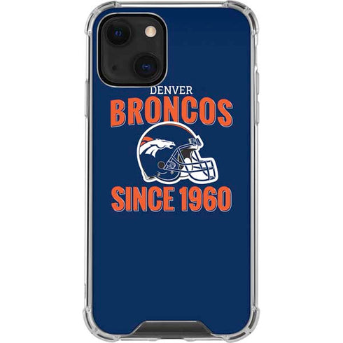 NFL Denver Broncos Helmet iPhone 15 Plus Clear Case