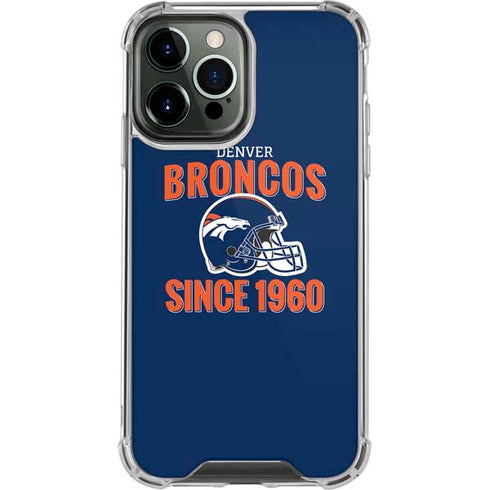 NFL Denver Broncos Helmet iPhone 14 Pro Max Clear Case